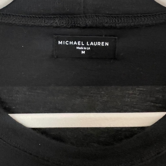 Michael Lauren Black Maximillian Shoulder Split Tee (Size M) - Picture 5 of 6